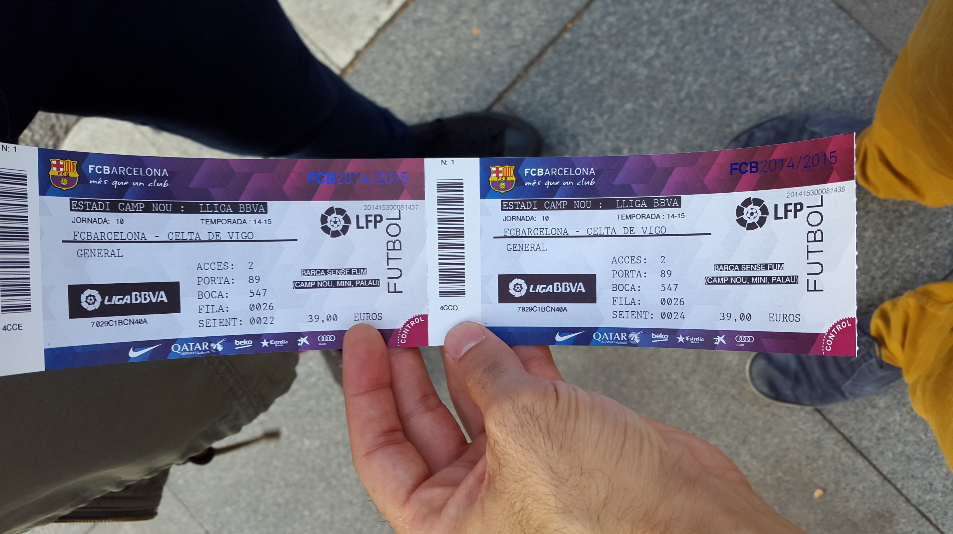 Билет на матч Барселоны